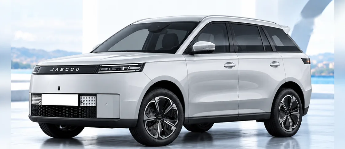 Jaecoo 5, front three-quarter view. Image for illustration; specification and colour may differ.