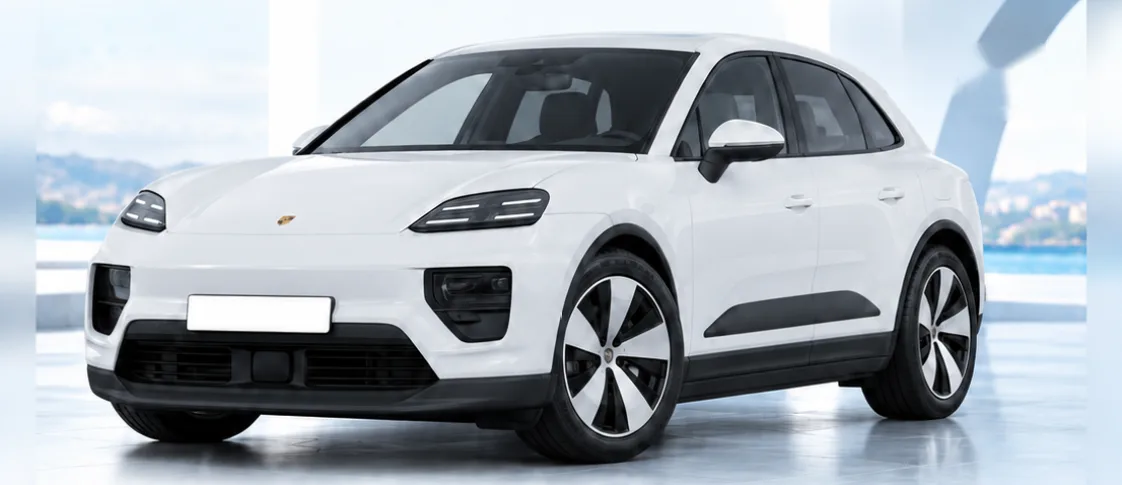 Porsche Macan, front three-quarter view. Image for illustration; specification and colour may differ.